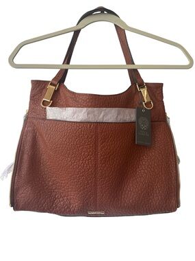 🔥NWT🔥 Vince Camuto Genuine Leather Cognac Pebbled Tote Shoulder/Crossbody Bag